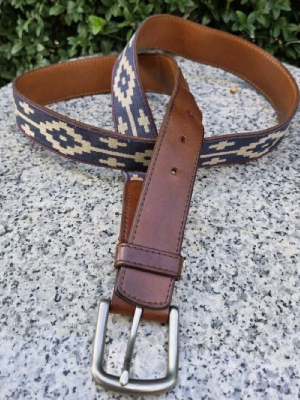 La Matera Multicolor Handmade Woven Leather Belt Size : 40